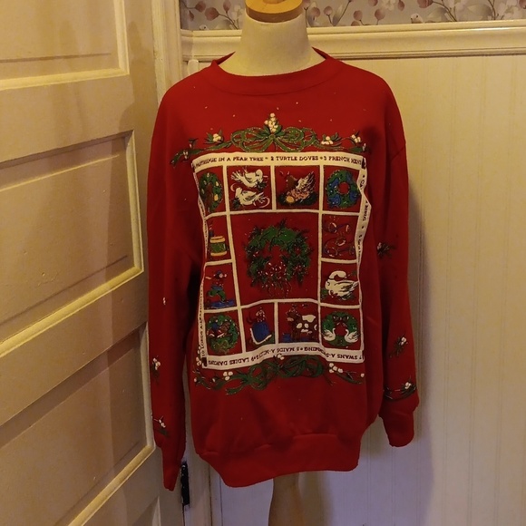 Vintage Holiday Time Christmas 🎄 sweatshirt large - Picture 1 of 3
